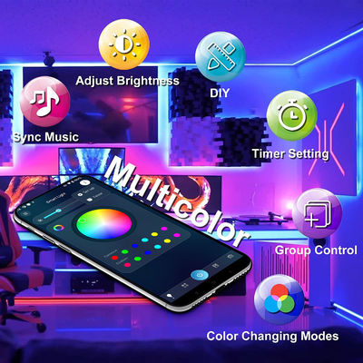 탄력적이어서 변하는 6 내지 36V 15M 5050 RGB 현명한 주도하는 음악 빛 빛 음악 동기화 색