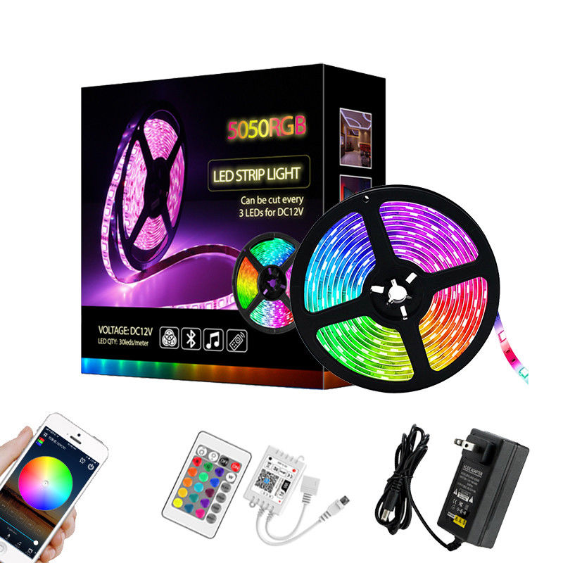 현명한 RGB 5050 광 세트 테이프는 방수된 음악 빛 IP65에게 5M 집 장식을 보내게 했습니다