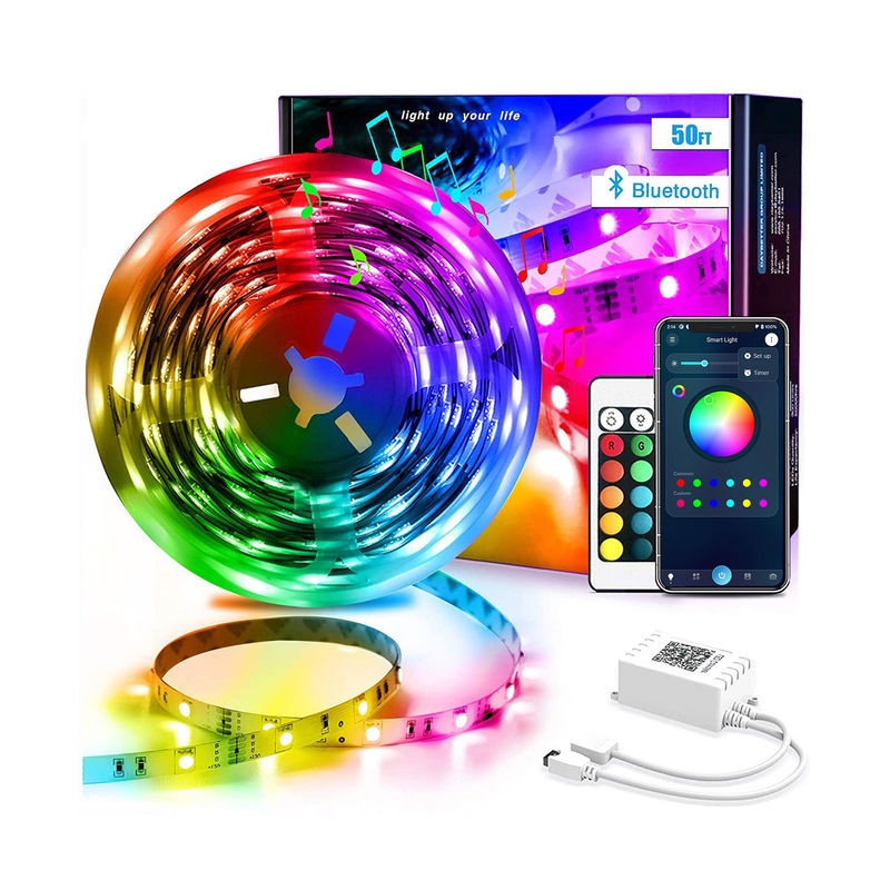탄력적이어서 변하는 6 내지 36V 15M 5050 RGB 현명한 주도하는 음악 빛 빛 음악 동기화 색