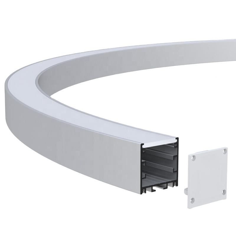 ROHS 6063은 구부러진 LED 라이트 알루미늄 프로파일을 매다는 코너 프로파일을 이끌었습니다