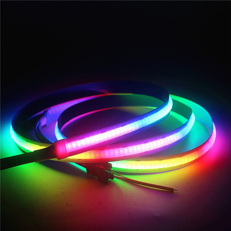RGB Cob 현명한 주도하는 무드 라이트는 어떤 점 풀 컬러 광띠 630LEDs/M도 벗기지 않습니다